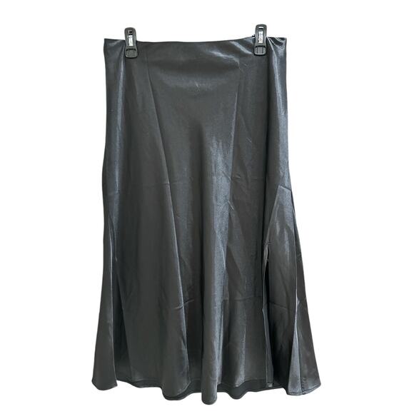 ALCEA ROSEA Women High Waist Silky Satin Midi Skirt Elastic Size L - Picture 2 of 11